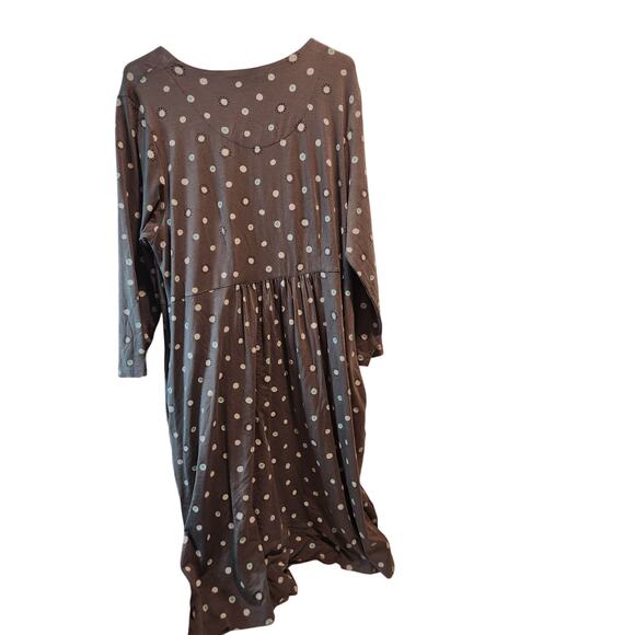 Gudrun Sjödén Gray Dot Print TENCEL Pocket Dress L Eco Artsy Scandi Style design - Picture 4 of 7